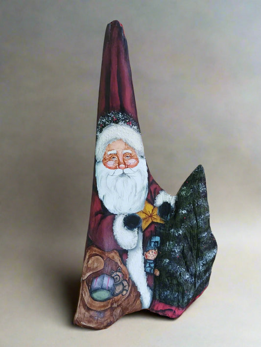 Hand-Painted Santa Delivering Presents (19in)