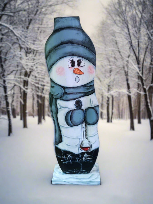 Hand-Painted Snowman with Thermometer (22in)