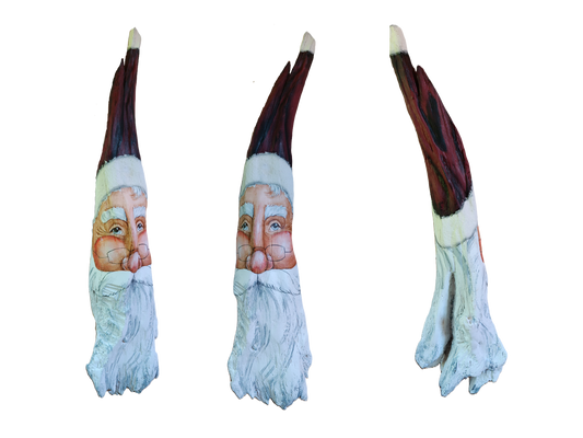 Hand-Painted Driftwood Santa Claus (35in)